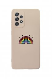 Samsung Galaxy A13 Uyumlu Gökkuşağı Desenli Premium Silikonlu Lansman Telefon Kılıfı - 3
