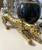 Leopar Eskitme Gold Dekoratif Biblo - 3