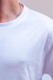 Beyaz Basic Düz Baskısız Pamuklu Oversize Tişört 22ETSHOVRS - 3