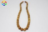 Sandal Ağacı Kolye 8 mm Kehribar Klipsli - 3