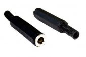 Digielektro 6.3mm Seyyar Dişi Jak Lehim Tip Plastik (Siyah) - 1