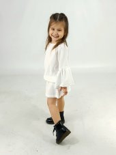 Zeze Melek Beyaz Nakış Elbise - 3