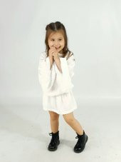 Zeze Melek Beyaz Nakış Elbise - 5