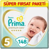 Prima Premium Care 5 Beden Bebek Bezi 74x2 148 Adet thumbnail 1