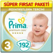 Prima Premium Care Bebek Bezi 3 Beden 6-10 Kg (2x96) 192 Adet thumbnail 1