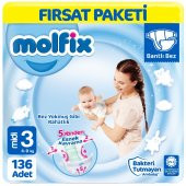 Molfix Bebek Bezi 3 Beden Fırsat Paketi 68x2 136 Adet - 1