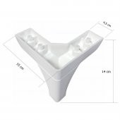 Bella Lükens Ayak Mobilya Koltuk Çekyat Ayağı 14 cm Beyaz - 2