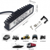 NKT GROUP 10 Led 18 W 3 Modlu Kırmızı Mavi Beyaz Flashlı Gündüz Ledi Off Road Far Çalışma Lambası Sis Lambası - 3