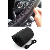 Noktalı Siyah Deri Siyah Ip Dikmeli Direksiyon Kılıfı - 3