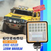 42 Led 126 W Beyaz 3 Modlu Turuncu Beyaz Yayıcı Off Road Farı Lamba Çalışma Lambası Sis Lambası - 1