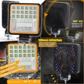 42 Led 126 W Beyaz 3 Modlu Turuncu Beyaz Yayıcı Off Road Farı Lamba Çalışma Lambası Sis Lambası - 2