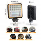 42 Led 126 W Beyaz 3 Modlu Turuncu Beyaz Yayıcı Off Road Farı Lamba Çalışma Lambası Sis Lambası - 3