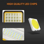 42 Led 126 W Beyaz 3 Modlu Turuncu Beyaz Yayıcı Off Road Farı Lamba Çalışma Lambası Sis Lambası - 10