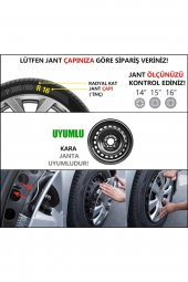 Mazda Uyumlu 14 Inç 4 Adet Piano Black Siyah Jant Kapağı Takımı - 5