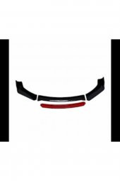 4 Parça Ön Lip Üniversal Ön Tampon Eki Piano Black Kırmızı-mavi-sarı-gri-beyaz thumbnail 1