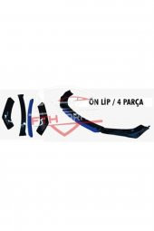 4 Parça Ön Lip Üniversal Ön Tampon Eki Piano Black Kırmızı-mavi-sarı-gri-beyaz thumbnail 2