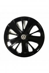 Volkswagen Polo Uyumlu 15 Inç Piano Black Siyah Jant Kapağı 4 Adet thumbnail 1