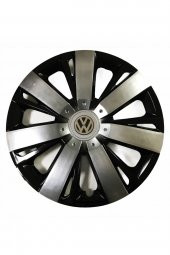 Volkswagen Passat Uyumlu 15 Inç Piano Black Siyah Beyaz Renkli Jant Kapağı 4 Adet - 1