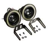 76 MM Turuncu Mercekli Angel Led Halkalı Sis Far Metal Gövde - 4