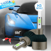 H3 White Beyaz Led Xenon Far Ledi Led Zenon Far Ampulü - 1