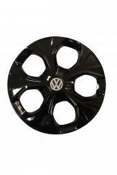 Volkswagen Polo Uyumlu 15 Inç Piano Black Siyah Jant Kapağı 4 Adet thumbnail 1