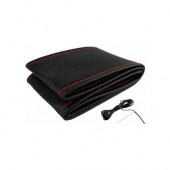 Deri Direksiyon Kılıfı Sarmalı Dikmeli Kırmızı Dikişli Kokusuz - 3