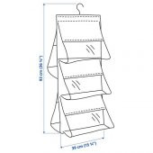 Bölmeli Düzenleyici IKEA Ölçü 39x93 cm MeridyenDukkan Gri Renk Şeffaf Dolap İçi-Çok Amaçlı Organizer - 3