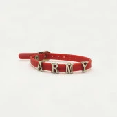 K-pop Bts Army Suni Deri 22 cm Ayarlanabilir Kırmızı Bileklik - 1