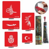 Osmanlı Tuğrası Milli Desenler Kına ile Geçici Dövme Yapma Seti - 2