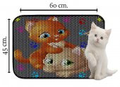 Miapet Elekli Desenli Kedi Tuvalet Önü Paspası 60 x 45 cm Pati Kediler - 2