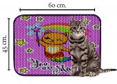 Miapet Elekli Desenli Kedi Tuvalet Önü Paspası 60 x 45 cm Magical - 2