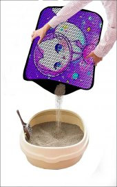 Miapet Elekli Desenli Kedi Tuvalet Önü Paspası 60 x 45 cm Astronot Kedi - 3