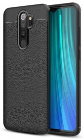 Xiaomi Redmi Note 8 Pro Kılıf Deri Görünüm Sert Karbon Kapak - 1