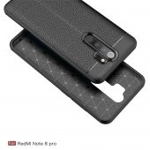 Xiaomi Redmi Note 8 Pro Kılıf Deri Görünüm Sert Karbon Kapak - 6