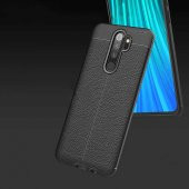 Xiaomi Redmi Note 8 Pro Kılıf Deri Görünüm Sert Karbon Kapak - 7