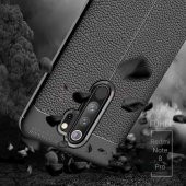 Xiaomi Redmi Note 8 Pro Kılıf Deri Görünüm Sert Karbon Kapak - 9