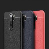 Xiaomi Redmi Note 8 Pro Kılıf Deri Görünüm Sert Karbon Kapak - 10