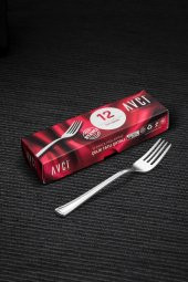 Nevra 12 Adet Tatlı Çatalı 18/10 Paslanmaz Çelik 2 mm - 1