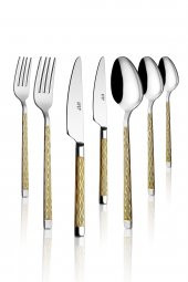 Pera Gold 7 Parça Tek Kişilik Çatal Kaşık Bıçak Takımı 18/10 Paslanmaz Çelik - 2