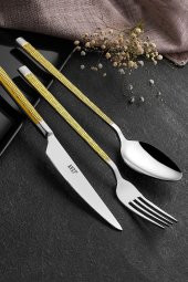 Pera Gold 72 Parça Çatal Kaşık Bıçak Takımı 18/10 Paslanmaz Çelik - 1