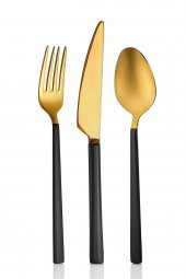 Black Mix Touch Mat 72 Parça Çatal Bıçak Kaşık Takımı 18/10 Paslanmaz Çelik thumbnail 2