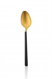 Black Mix Touch Mat 12 Adet Tatlı Kaşığı 18/10 Paslanmaz Çelik 2,5 mm - 1