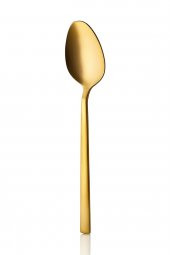 Klas Titanyum Mat Gold 6 Adet Tatlı Kaşığı 18/10 Paslanmaz Çelik 2,5 mm - 1
