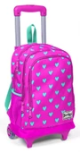 Coral High Işıklı Tekerlekli İlkokul Çantası - Pembe Yeşil Kalpler - Kız Çocuk thumbnail 1