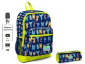 Coral High Sevimli Harfler Baskılı İlkokul Sırt Çantası ve Kalemlik Seti - Erkek Çocuk - USB Soketli thumbnail 1