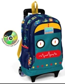 Coral High Robot Baskılı Çekçek Okul Çantası - Işıklı Tekerlekler thumbnail 1