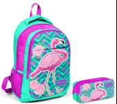 Coral High Pembe Flamingo Kız Çocuk İlkokul Çantası ve Kalemlik Seti thumbnail 1