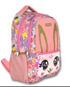 Cennec Üç Bölmeli Simli ve Aynalı İlkokul Çantası - Kız Çocuk - Kedi thumbnail 2