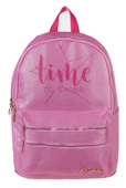 Kaukko Sparkle Pembe Time To Shine Baskılı Okul ve Günlük Sırt Çantası thumbnail 1