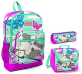Coral High Sevimli Kedi ve Kelebek Kız Çocuk 3'lü İlkokul Çanta Seti thumbnail 1